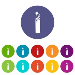 Mine dynamite icons color set vector for any web design on white background