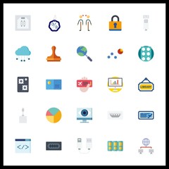 25 information icon. Vector illustration information set. relations and line chart icons for information works