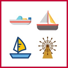 4 sail icon. Vector illustration sail set. sail boat and boat rule icons for sail works