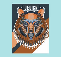 cute bear character vector design