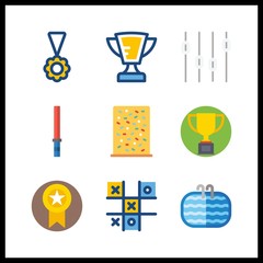 9 challenge icon. Vector illustration challenge set. levels and stick icons for challenge works