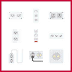 9 switch icon. Vector illustration switch set. socket icons for switch works