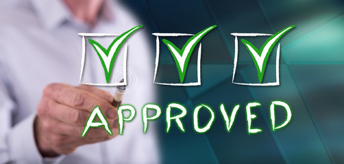 Man touching a validation concept