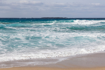 Coastline and beach  at Falasarna in Crete Greece