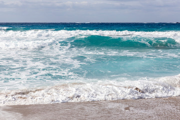 Coastline and beach  at Falasarna in Crete Greece