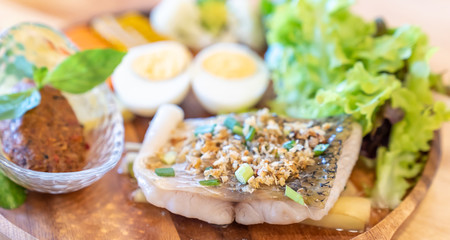 grilled sea bass chili paste