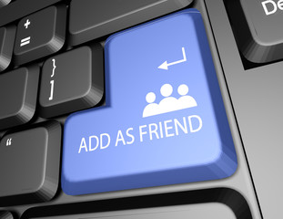 add as friend button keyboard 3d
