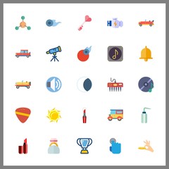 25 shiny icon. Vector illustration shiny set. bow and moon icons for shiny works