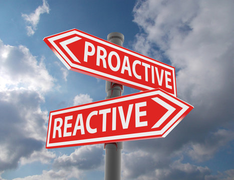two road signs - proactive reactive choice