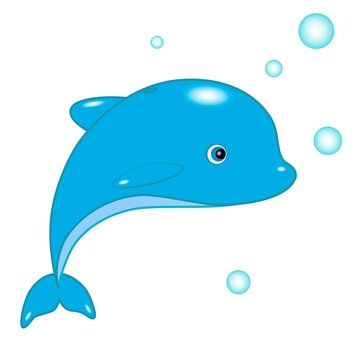 Illustration baby dolphin on an isolated background