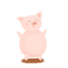 Fototapeta premium Pink pig . Chinese New Year. The year of the pig.