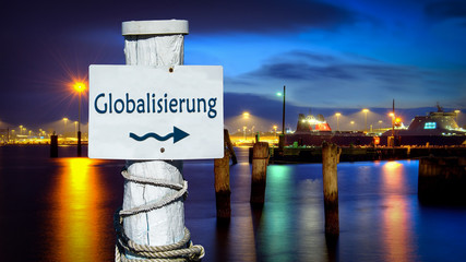 Schild 386 - Globalisierung - obrazy, fototapety, plakaty