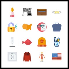 16 closeup icon. Vector illustration closeup set. snellen chart and wallet icons for closeup works