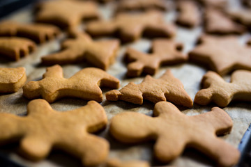 cookies or gingerbreads in hot oven