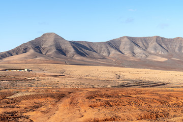 Fototapeta na wymiar Fuerteventura volcanic mountains, Canary