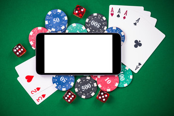 On line gaming mock up template. Casino and poker