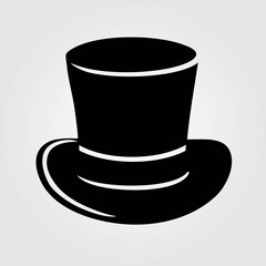 Top hat icon isolated on white background. Vector illustration.