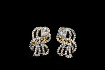 American diamond silver jewelry pair of earrings for woman fashion 