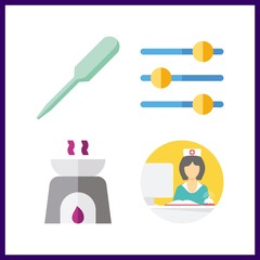 4 medicine icon. Vector illustration medicine set. pipet and levels icons for medicine works