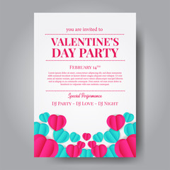 illustration love and valentine's day part poster banner template