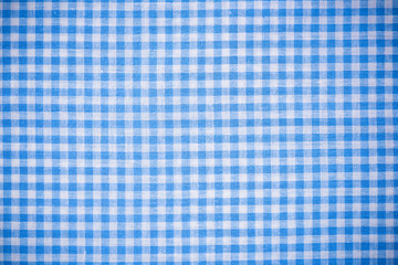 Empty blue checkered kitchen linen or cloth