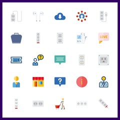 25 smartphone icon. Vector illustration smartphone set. chat and info icons for smartphone works