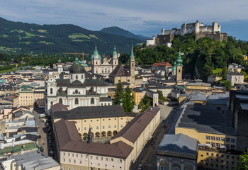 Salzburg, Austria -  fourth-largest city of the country, birthplace of Wolfgang Amadeus Mozart,...