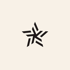 Stylized linear shape star logo design template