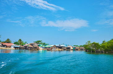 Poor fishing village on Kangy river, Chaung Tha, Myanmar