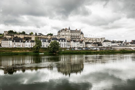 Old town with castle and Loire, Amboise, Department Indre-et-Loire, Region Centre, France, Europe