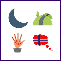 4 cloud icon. Vector illustration cloud set. norvay and moon icons for cloud works