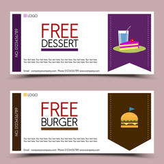 free dessert and burger coupon