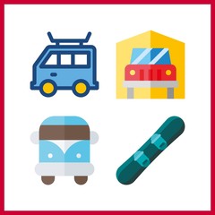 4 fast icon. Vector illustration fast set. transportation and van icons for fast works
