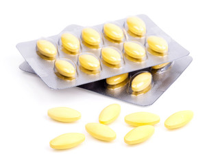 Tablets pills medicine medical on white background