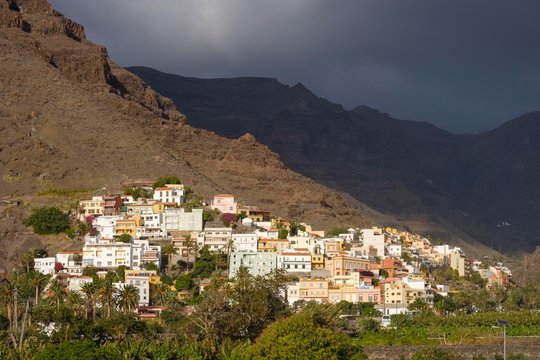 View of La Calera, Valle Gran Rey, La Gomera, Canary Islands, Spain