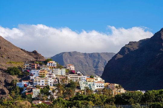 View of La Calera, Valle Gran Rey, La Gomera, Canary Islands, Spain, Europe