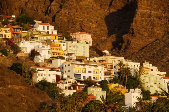 View of La Calera, Valle Gran Rey, La Gomera, Canary Islands, Spain, Europe