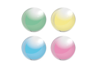 Bottoni mobile a sfere colorate isolate dallo sfondo in vettoriale 