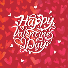 Greeting card with sign Happy Valentine's Day text. For  banners,wallpapers and craft paper.Vector illustration