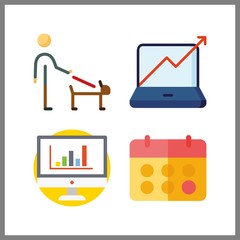 4 management icon. Vector illustration management set. calendar and responsibility icons for management works