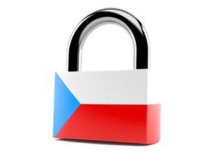 Padlock with czech flag