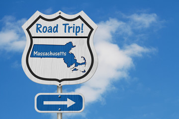 Massachusetts Road Trip Highway Sign