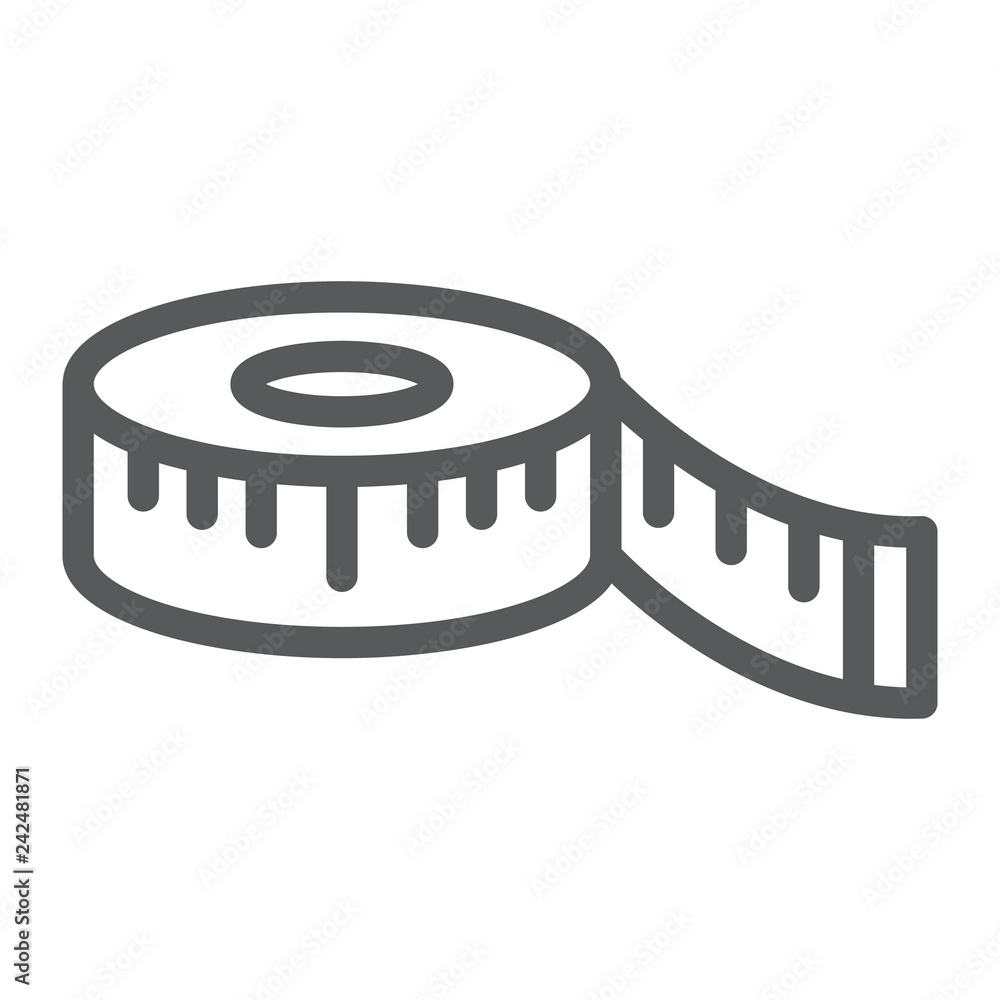 Poster measuring tape line icon, measurement and meter, ruler sign, vector graphics, a linear pattern on a 
