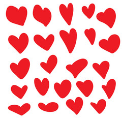 Set of hand drawn hearts.Vector illustration