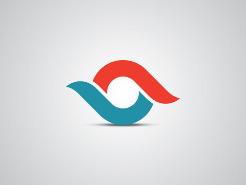 O letter and eye vector logo