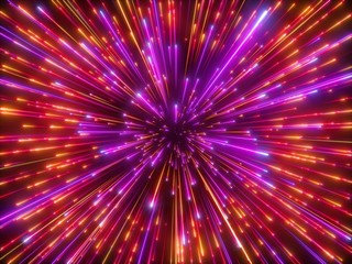 3d render, red sparkling fireworks, big bang, galaxy, abstract cosmic background, falling stars, celestial cosmos, beauty of universe, speed of light, neon infrared light, outer space, glow