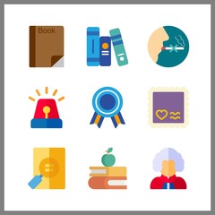 9 law icon. Vector illustration law set. books and judge icons for law works