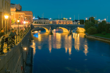 Obraz premium Stockholm bei Nacht