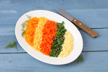 Zutaten für einen Gemüse- Salat	