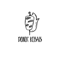 Template icon logo for doner kebab. Vector illustration